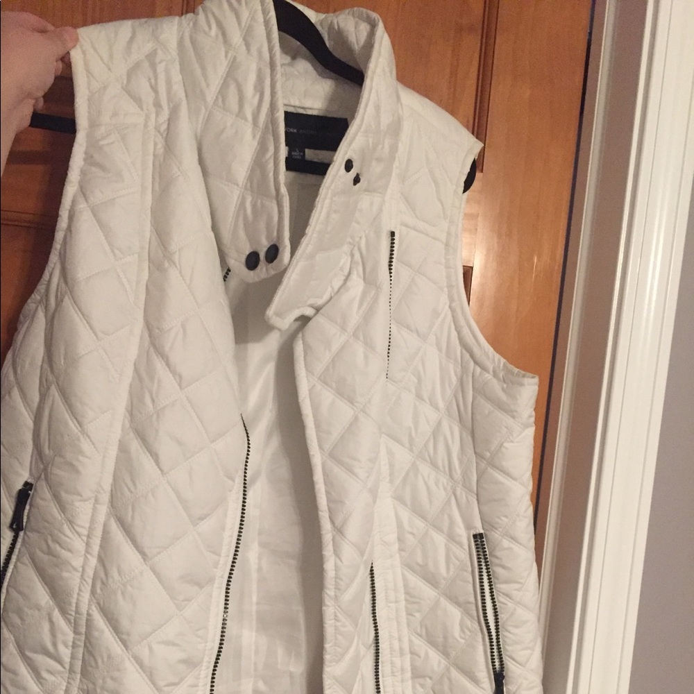White plus size puffer vest